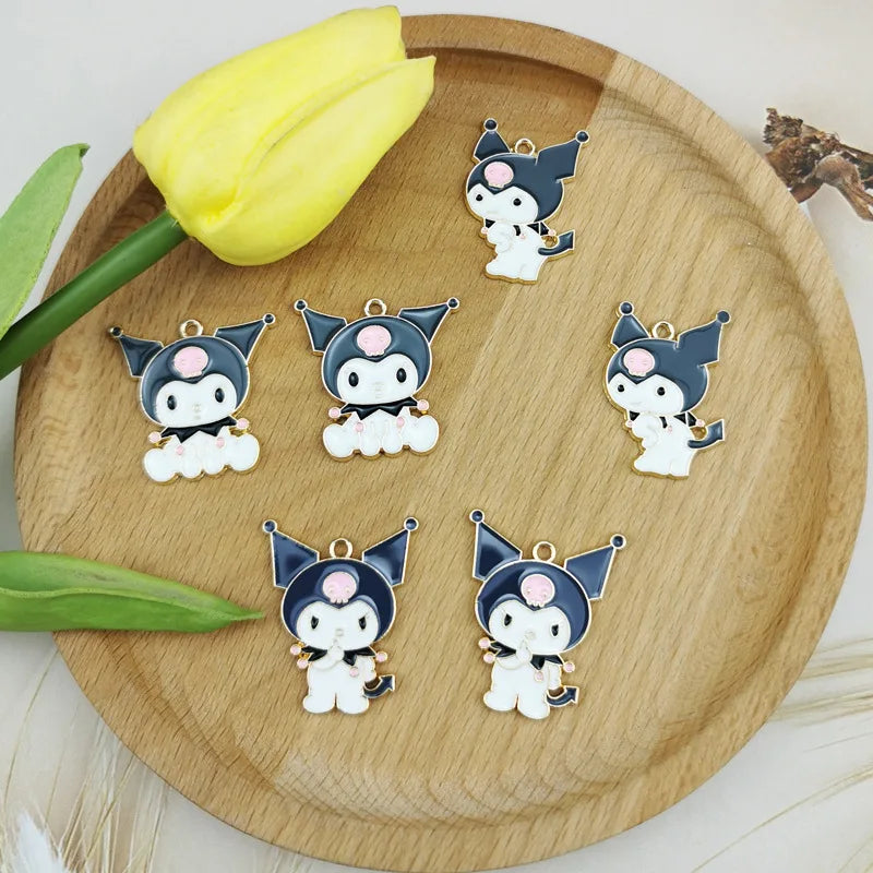 DIY Alloy Oil Dripping Accessories Cartoon Character Skeleton Little Devil Pendant Earring Necklace Pendant Material