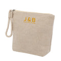 2021 Natural Bowl Shape Cotton Jute Canvas Makeup Skin Care Toiletry Bag With Cotton Rope Wrist Strip Logo Custom Gift
