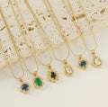 Wholesale 18k Gold Plated Stainless Steel Necklace Heart Zircon Necklace Diamond Drop Pendant Necklace Jewelry for Women