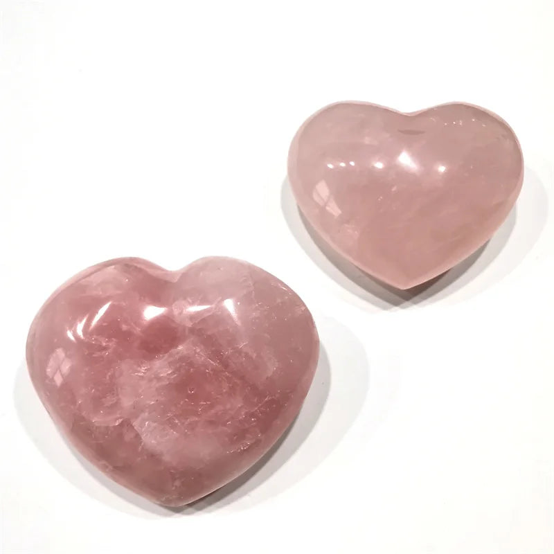 Gemstone Crystal Heart Amethyst Heart Rose Quartz Chakra Heart Carved Crystals