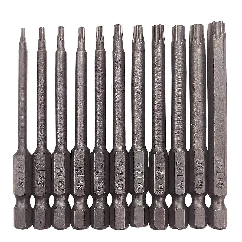 Yunbei Torx Screwdriver Bit Hexagonal Shank Hollow with Hole 50mm75mm100mm Bit Combination with Magnetic Screwdriver Bit