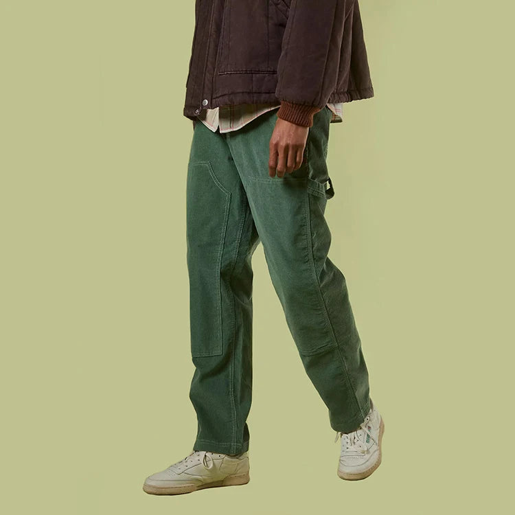 Straight Leg Big Pocket Custom Logo Men Cargo Jogger Trousers Pants Hybrid Waist Double Knee Work Pant Corduroy Pants for Men