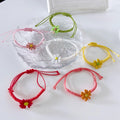Handmade String Rope Cord Braid Braided Daisy Flower Charm Bracelet Jewelry Adjustable Knot Homemade Jewelry