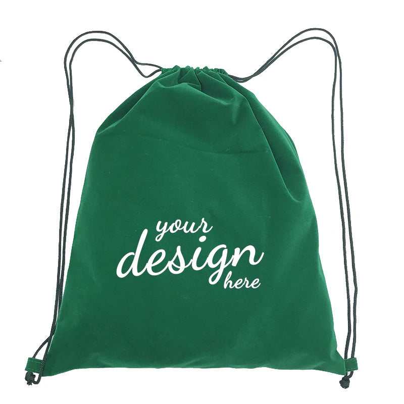 Factory Price Velvet Foothold Backpack Drawstring Bags Flannel Underclothes Cinch Sacks