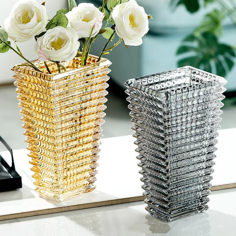 Pyramid Glass Vase with Light Luxury and Simple Decoration Thickened Dry Flower Hydroponics