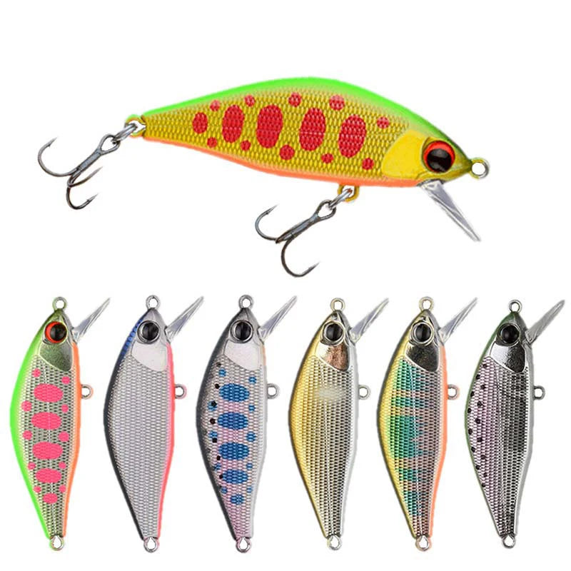 WEIHE 45mm 4g 9 Colors Artificial Hard Minnow Lure ABS Plastic Sinking Fishing Bait