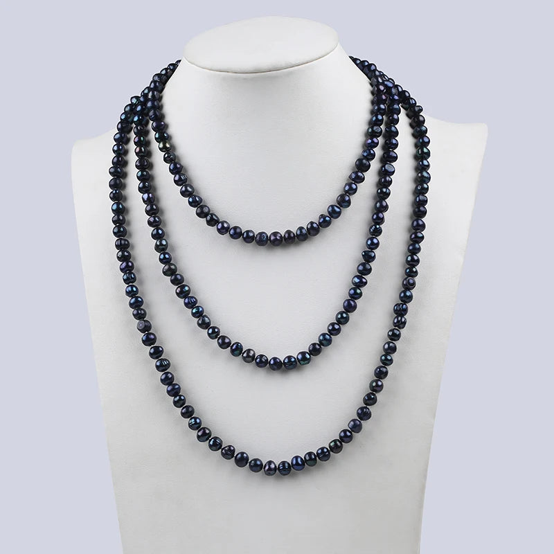 Zhuji Wholesale Natural 7-8mm Potato Long Pearl White Freshwater Pearl Necklace