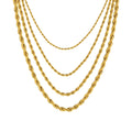 Vnox 2mm/3mm/4mm/5mm Hypoallergenic Lead-free Silver Gold Stainless Steel Chains ChokerMen Women Stackable Rope Chain Necklace