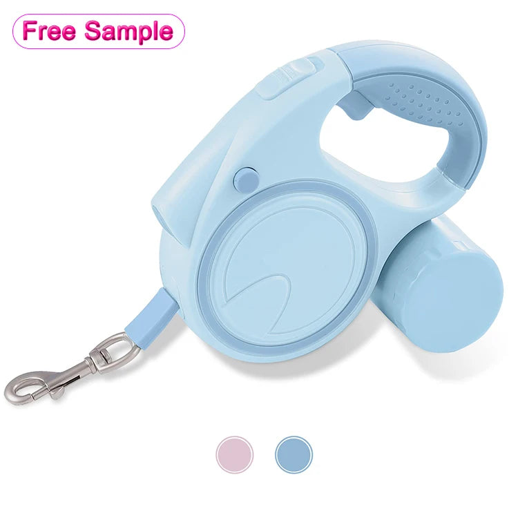Custom Auto Retractable Nylon Pet Training Leash for Small Medium Dogs Luxury Portable Automatic Telescopic Retractor Lights