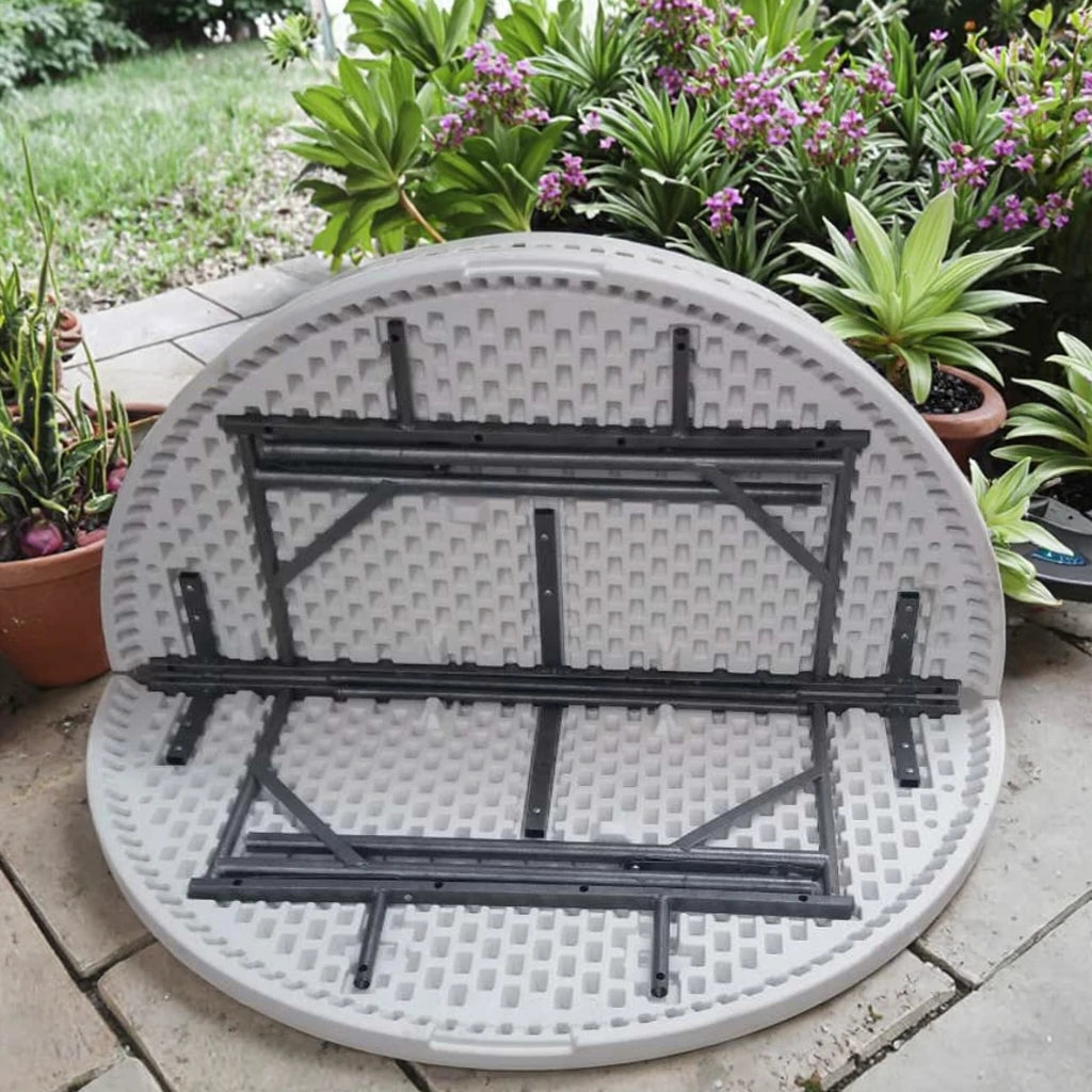 Modern Plastic Folding Dining Tables Outdoor Commercial Use 10 Seater Waterproof Durable Stackable Party Event Rental Tables