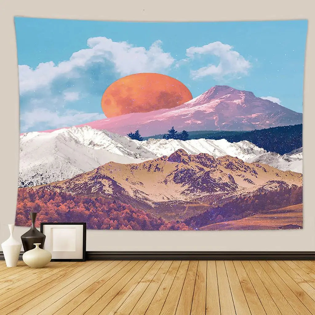 Wall  Hanging Tapestry Sun Moon Series Dormitory Decoration Hippie Mandala Psychedelic Living Room Bedroom Background Tapestry
