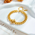 New Fashion Jewelry Adjustable Tarnish Free 316l Stainless Steel 18k Gold Butterfly Bracelets for Women