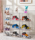 Top Selling PET Acrylic Clear Sneaker Organizer Shoe Box Storage Container with Folding Design Eco-Friendly & Multifunction