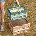 Haogle Wholesale Plastic Foldable Storage Baskets Picnic Storage Box Foldable Plastic Box for Organizing with Handle