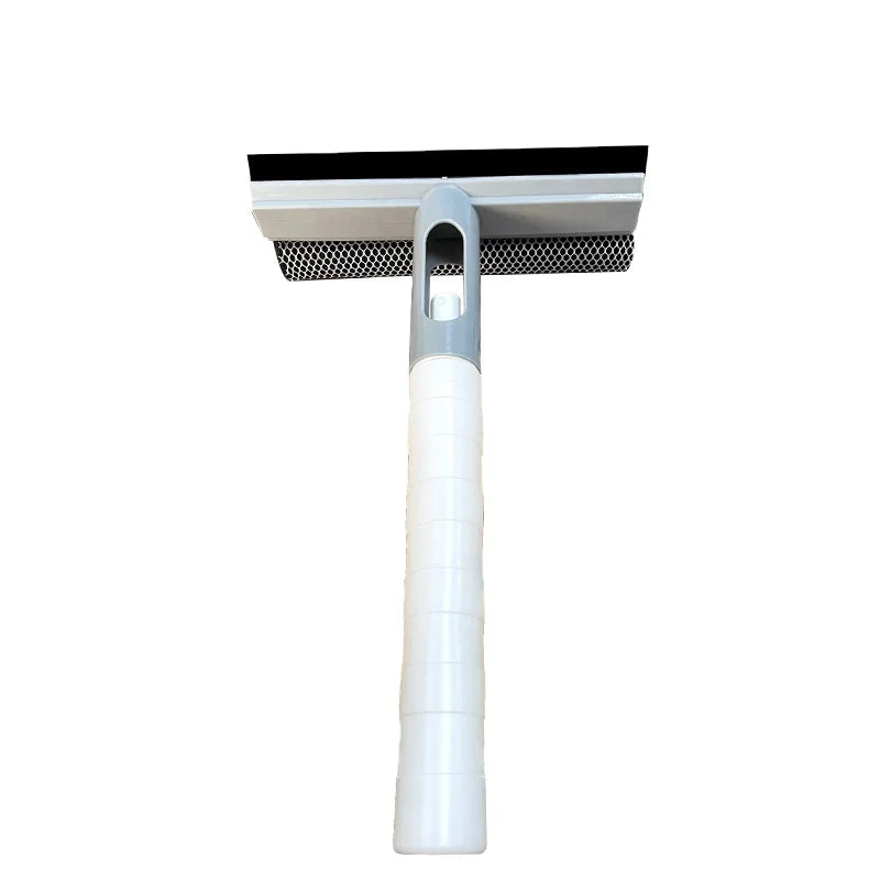 Double Sided Water Spray Window Cleaner Glass Wiper with Rubber Squeegee and Sponge Scrubber
