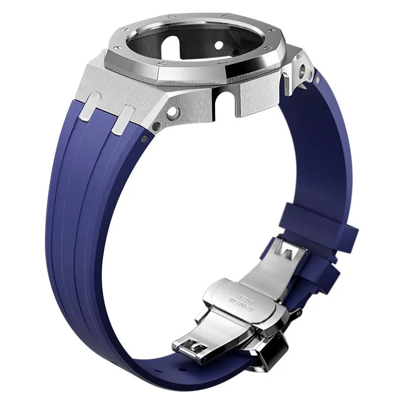 Fashion Stainless Steel case Band Rubber Strap Mod Kit Parts Luxury Modification Kit for GA2100 GA2110 GA2100
