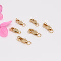 14K Gold Plated Small Lobster Claw Clasps Handmade Metal Brass Jewelry Making Accessories for Necklaces and Bracelets