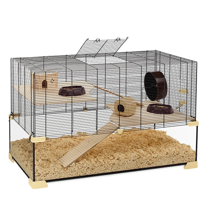 's Latest Luxury Clear Glass and Metal Multifunctional Large Hamster Cage