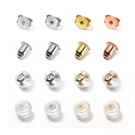 R.GEM. Wholesale S925 Silver DIY Silicone Clear Earplug Earring Stopper Earring Back