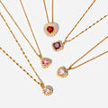 INS Charm 18K Real Gold Plated NecklaceJewelry Stainless Steel Cubic Zircon Pendant Necklace for Women
