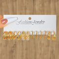 6Pcs/Set Fashion Pearl Heart Earrings Twisted Card Hoop Earrings for Women Jewelry