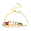 CZ Diamond Initial Letter Bracelet Personalized Birthstone Chain Bracelet Wrist Band Jewelry for Girls Birthday Christmas Gift