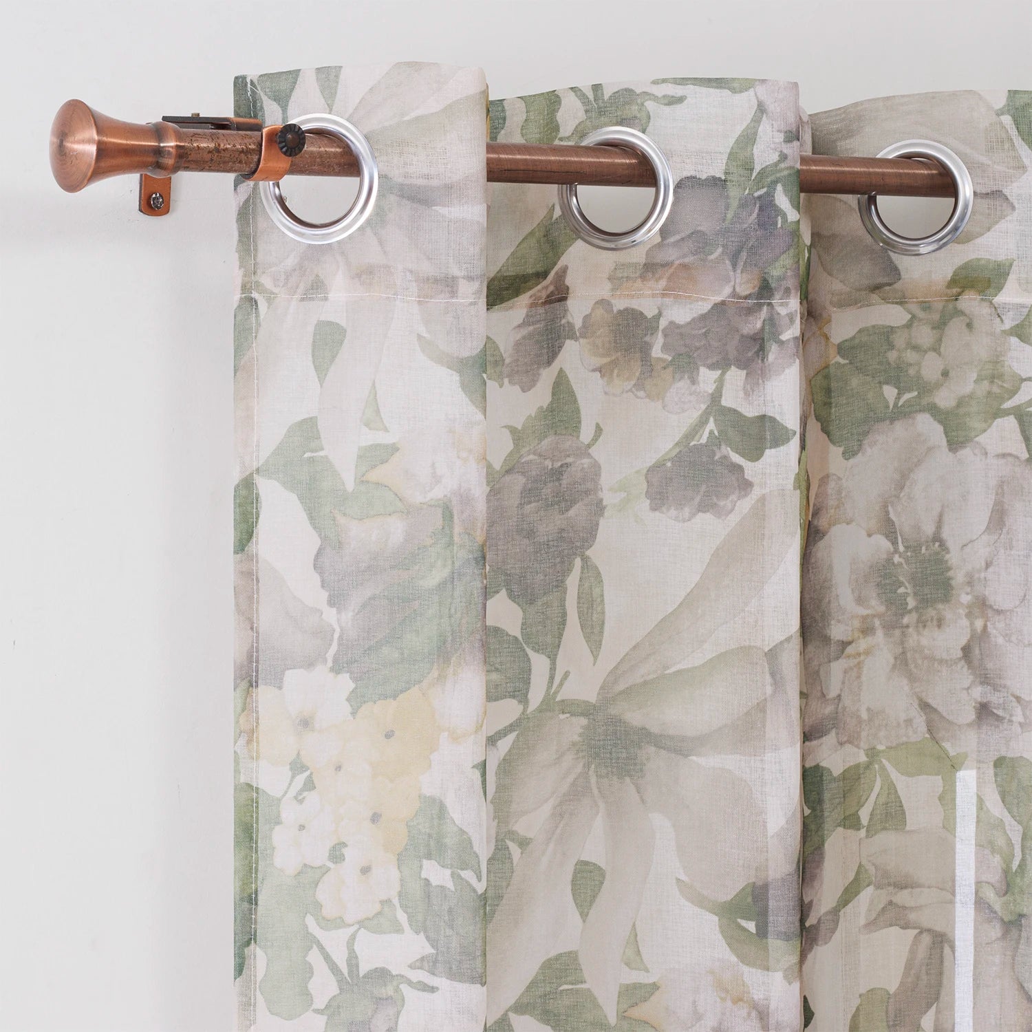 Custom Size Logo Printed 100% Polyester Sheer Tulle Curtains Valances Fashion Floral Pattern Living Room Digital Printing Flame