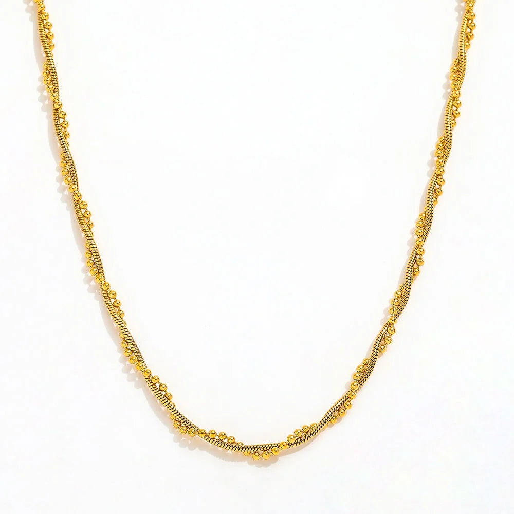 Joolim Jewelry Bead Twisted Choker Necklace Stainless Steel Necklaces Wholesale MegaBDM