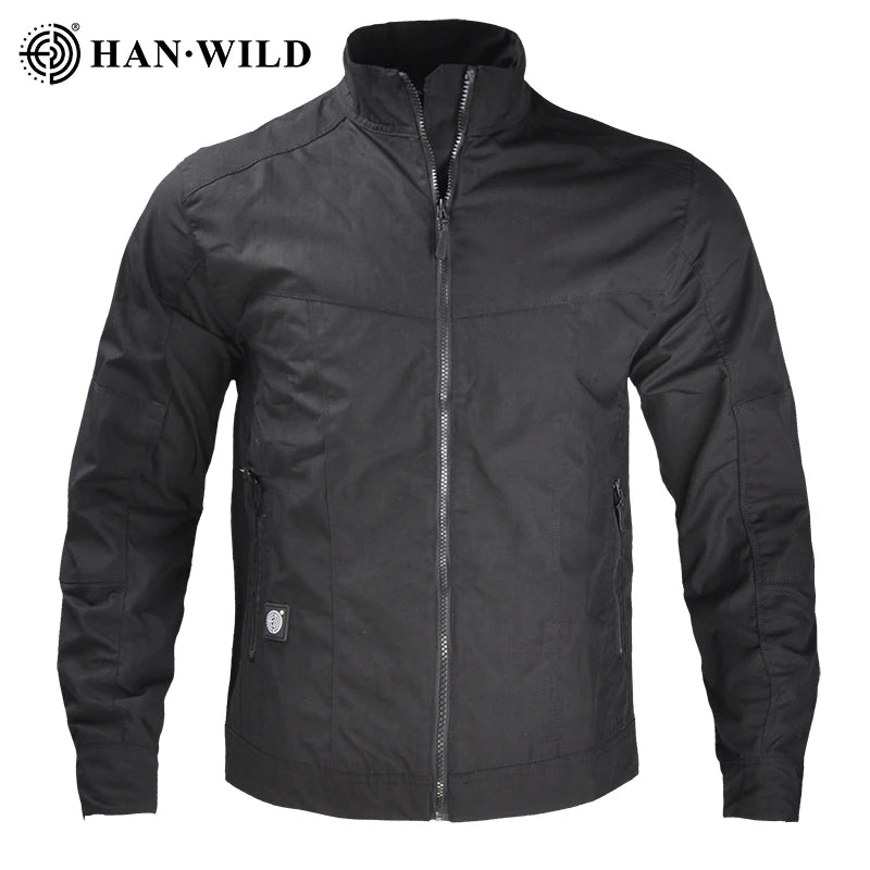 HAN WILD Tactical Jacket Outdoor Hiking  Camouflage Jacket Multi Pockets Men's Jacket
