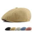 Wholesale Cheap Autumn Winter Women Octagonal Flat Beret Newsboy Cap Checked Beret Painter Hats