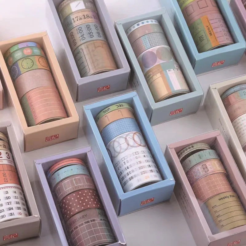 Vintage Time Tape Creative DIY Pickup Track and Paper Tape Set 10 Rolls Ledger Decorative Sticker