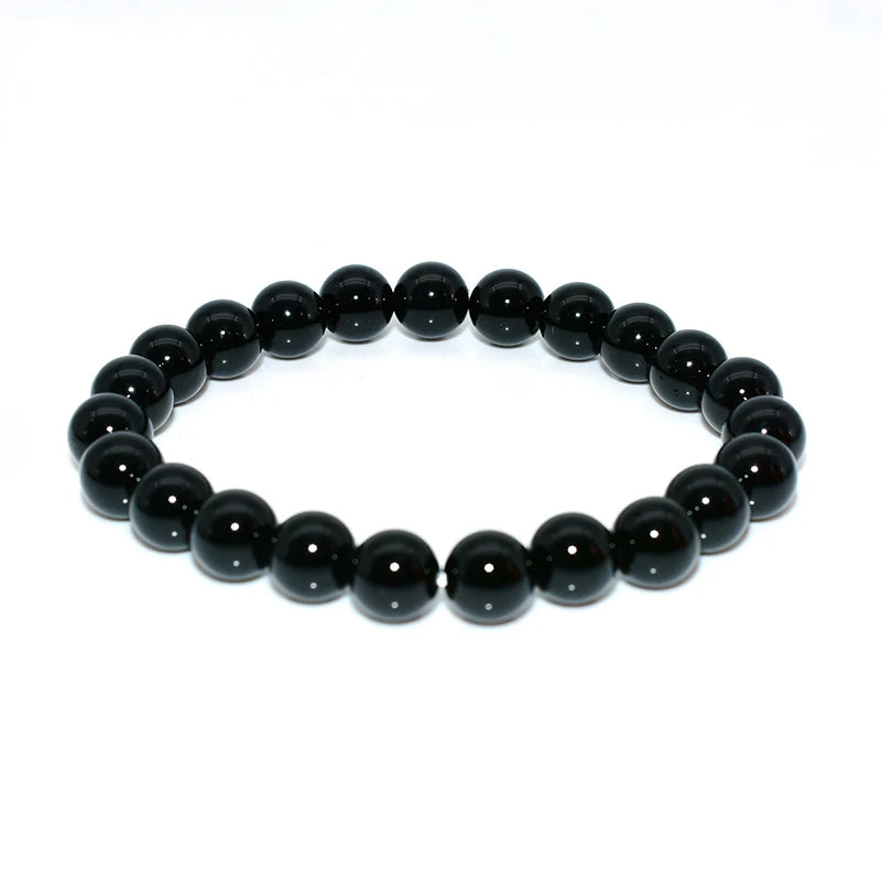 Factory Wholesale Classic Black Onyx Bracelet for Women Men 4/6/8/10/12/14/16mm Gem Stone Beads Round Shape Wedding Occasion