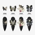 3D Butterfly Alloy with Diamond Bow Black and White Colors Nail Art Decoration Accessories 3D Nail Art Stones
