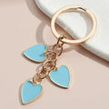 Manufacturer Enamel Metal Colorful Heart Keychain Keyring Custom logo Bag Backpack Key Ring Holder Accessories Car Key Chain