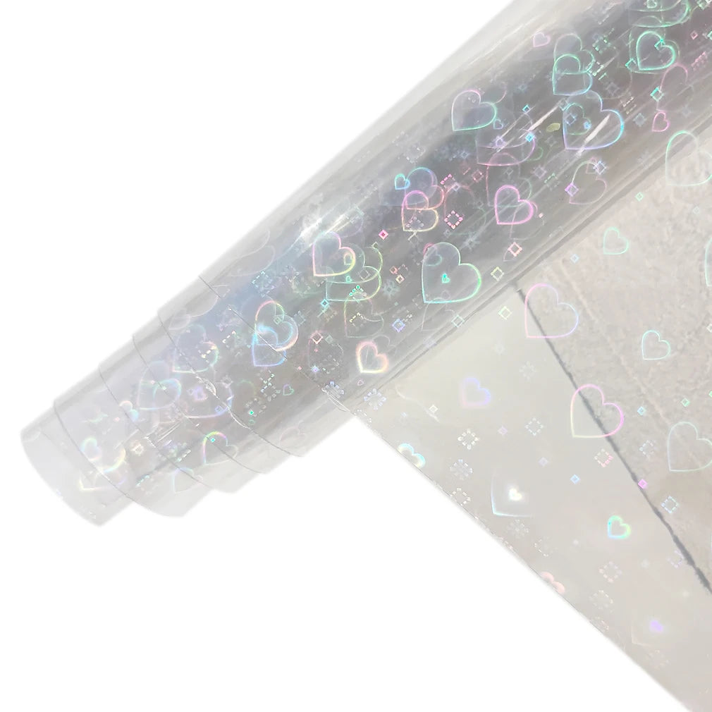 30*135cm Iridescent Clear Film Laser Mirror Rainbow Transparent PVC Waterproof Vinyl Material for Bows Jewlery Bags