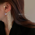 Korean Long Tassel Earhook Trendy Fashion Design Full of Rhinestone Earrings Party Jewelry Bijoux Exquisite Gifts Wholesale