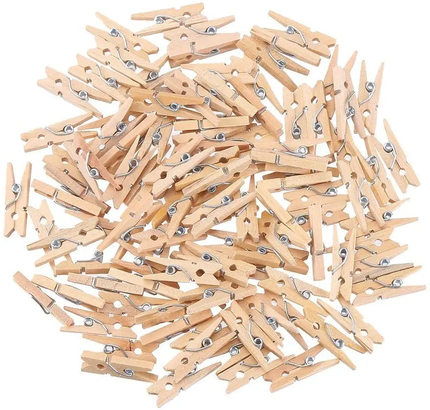 Mini Natural Wooden Clothespins Multi-Function Clothespins Photo Paper Peg DIY Wooden Pin  for Craft Clips House Decoration.