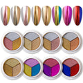 3 Colors Solid Mirror Nail Glitter Powder Dust Metallic Metal Effect Nails Art UV Gel Polish Chrome Pigment Nail Art Decorations