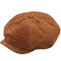 X1737 Octagonal Leather Beret Cap Genuine Baker Boy Visor Hat Real Skin Outdoor/Travel/Casual Hat