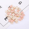 Small Flower Enamel Charms Cherry Blossom Decor Gold Plated Pendant for Bracelets Necklaces Earrings Jewelry Making