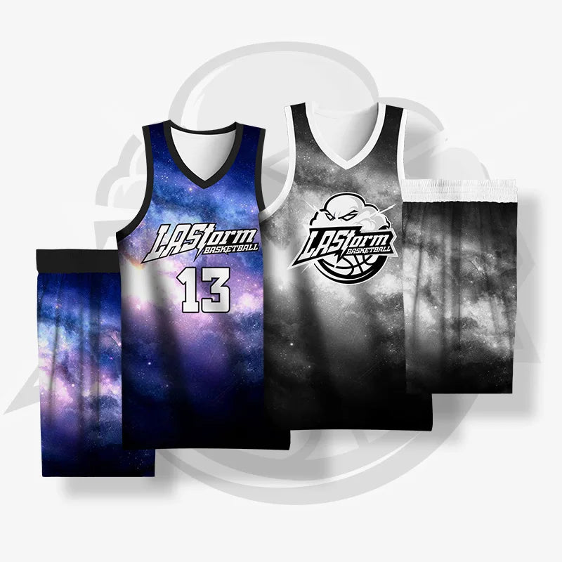 Custom Sublimation Printed Team Name Number Logo Basketball Jerseys Shorts Ropa De Baloncesto  Basketball Uniforms