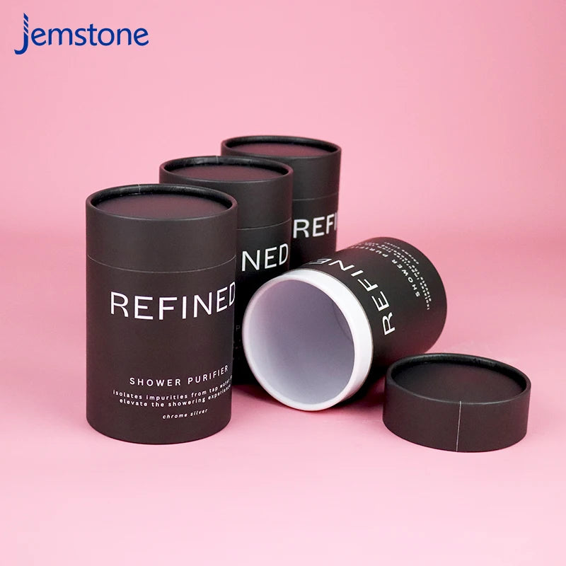 Printed Luxury Push up Coffee Tea Paper Tube Custom Black Kraft Cylinder Box Food Grade Cardboard Tube Packaging