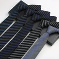 Cheap Wholesale Good Quality Black Gray Red Navy Striped 6cm Slim Neckties Fashion Business School Cotton Tie