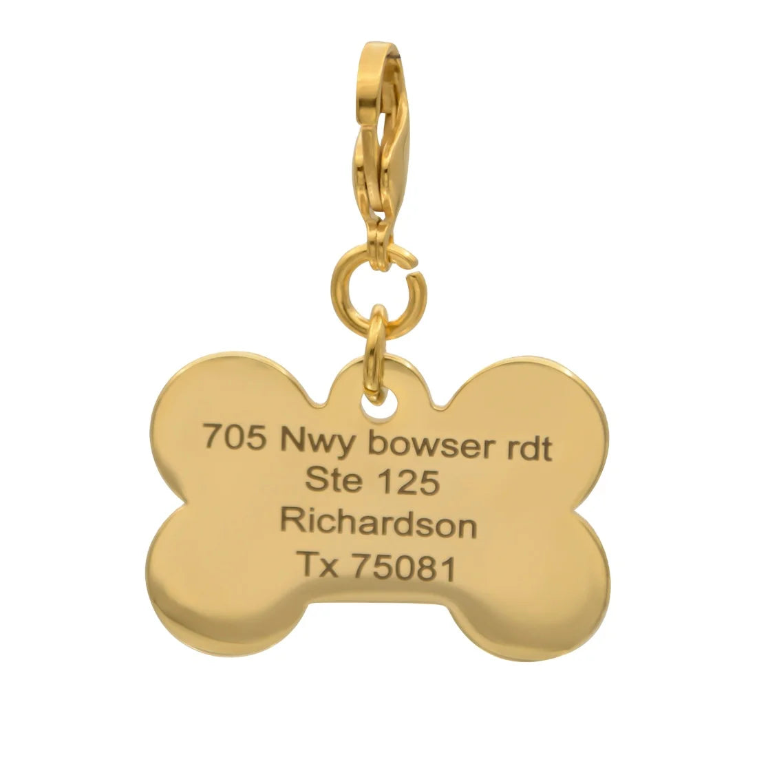 Customized Name Information Gold Dog Heart Tags Pendant ID Necklace Charms with Good Quality Pet Accessories