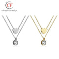 E-commerce Platform Essentials Stainless Steel Jewelry Initial Customized Heart Crystal Stone Pendant Necklace for Woman