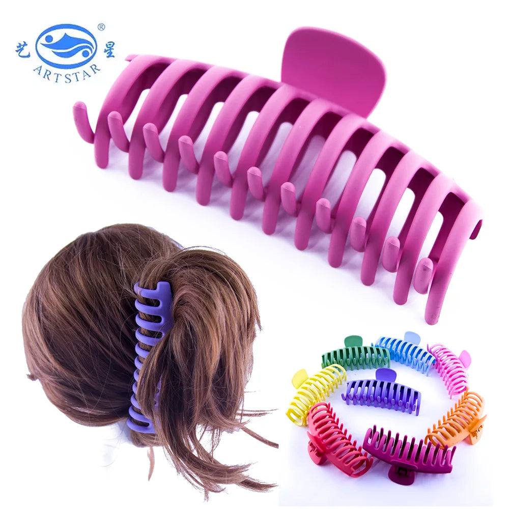 Artstar 9166 Custom Matte Colorful Large Hair Claw Clips for Woman Lady