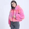 Special Colorful Zipper Style Full Pelt Women Real Fur Jacket