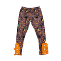 Qingli OEM Custom Factory Breathable Soft Casual Style Knitted Long Pants Spring Pumpkin Patterns Print Jogger Pants for Girls
