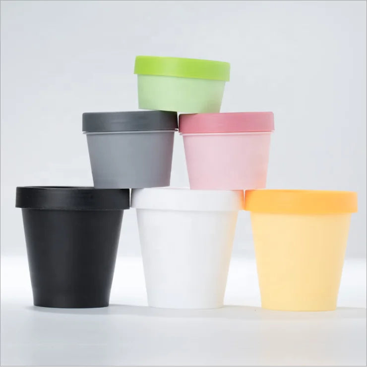 Luxury Matt Pink Green Jars with Plastic Lid 50g 100g 200g 250g Low MOQ Cream Jars for Cosmetics Skin Care Base Material PP