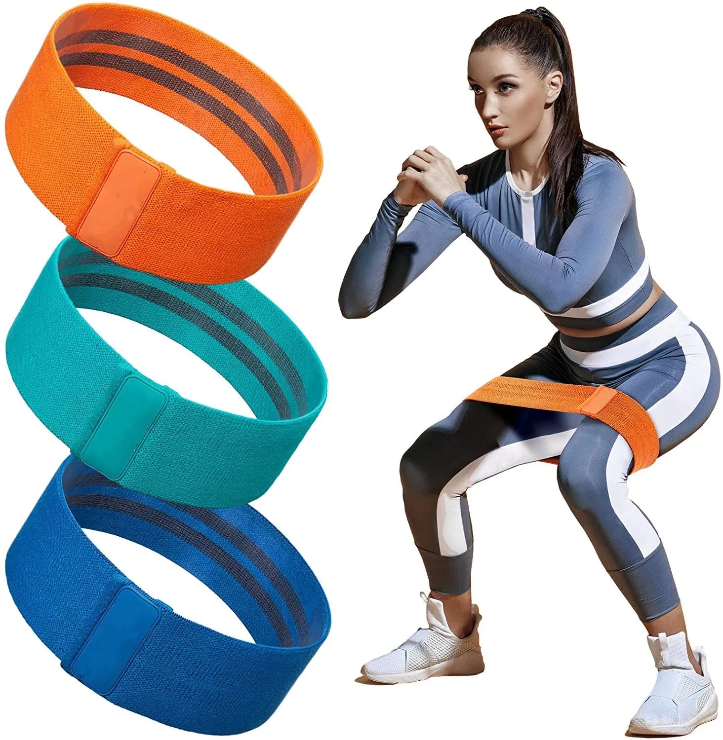 Woqi Workout Elastic Bands for Booty Belt  Fabric Gluten Hip Thigh Tpe Bands for Yoga Bands